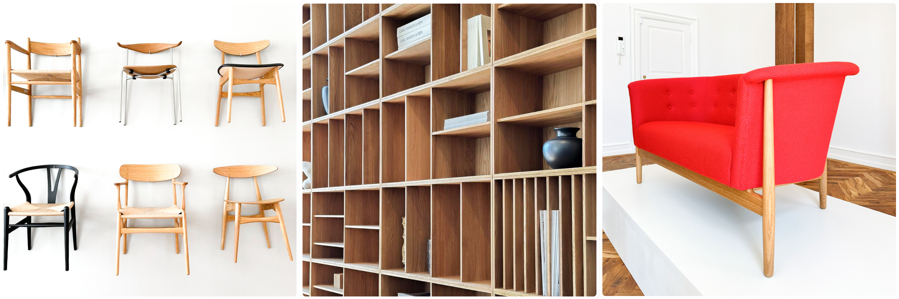 Chairs and displays from Carl Hansen & Son